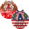 4th of July Welcome Door Sign Set, 2PCS Patriotic Round Wood Hanging Signs for Front Door, Porch, Wall & Window Independence Day Decorations